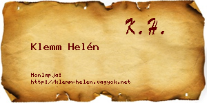 Klemm Helén névjegykártya